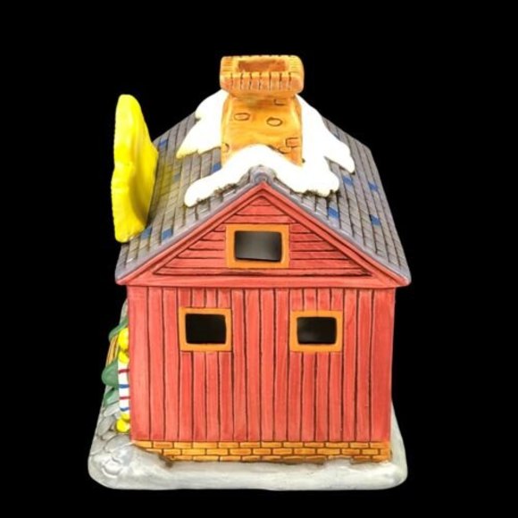 Lefton 06901 Colonial Village BARBER SHOP w/Deed 1988 Christmas House CWD06901 - Picture 4 of 12